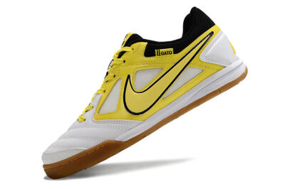 Men's Supre x Nike SB Gato IC Indoor & Futsal Low-Tops Football Shoes - White/Yellow/Black