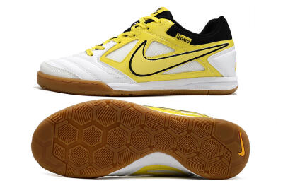 Men's Supre x Nike SB Gato IC Indoor & Futsal Low-Tops Football Shoes - White/Yellow/Black