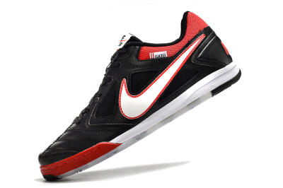 Men's Supre x Nike SB Gato IC Indoor & Futsal Low-Tops Football Shoes - Black/White/Red