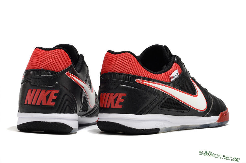 Men's Supre x Nike SB Gato IC Indoor & Futsal Low-Tops Football Shoes - Black/White/Red 6