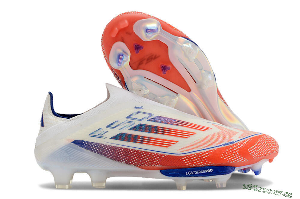 Men's Adidas F50 Adizero FG Firm Ground Low-Tops Football Boots - Red/White/Blue 2