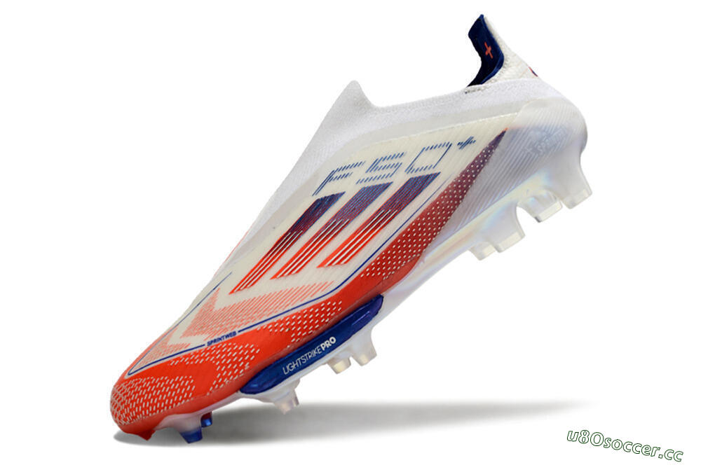 Men's Adidas F50 Adizero FG Firm Ground Low-Tops Football Boots - Red/White/Blue 5