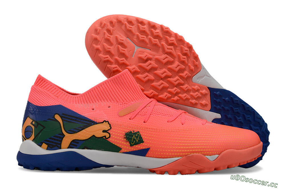 Men's Puma Future Ultimate TF Artificial Turf Low-Tops Football Shoes - Red/Yellow/Blue/Green 2