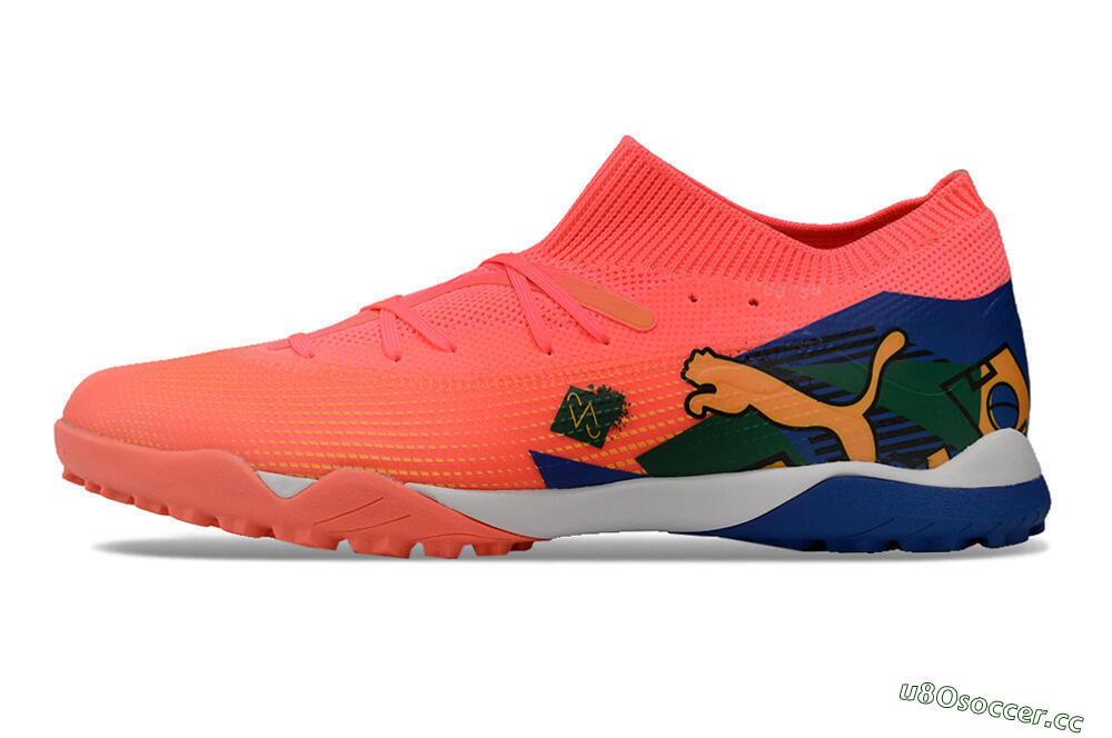 Men's Puma Future Ultimate TF Artificial Turf Low-Tops Football Shoes - Red/Yellow/Blue/Green 0