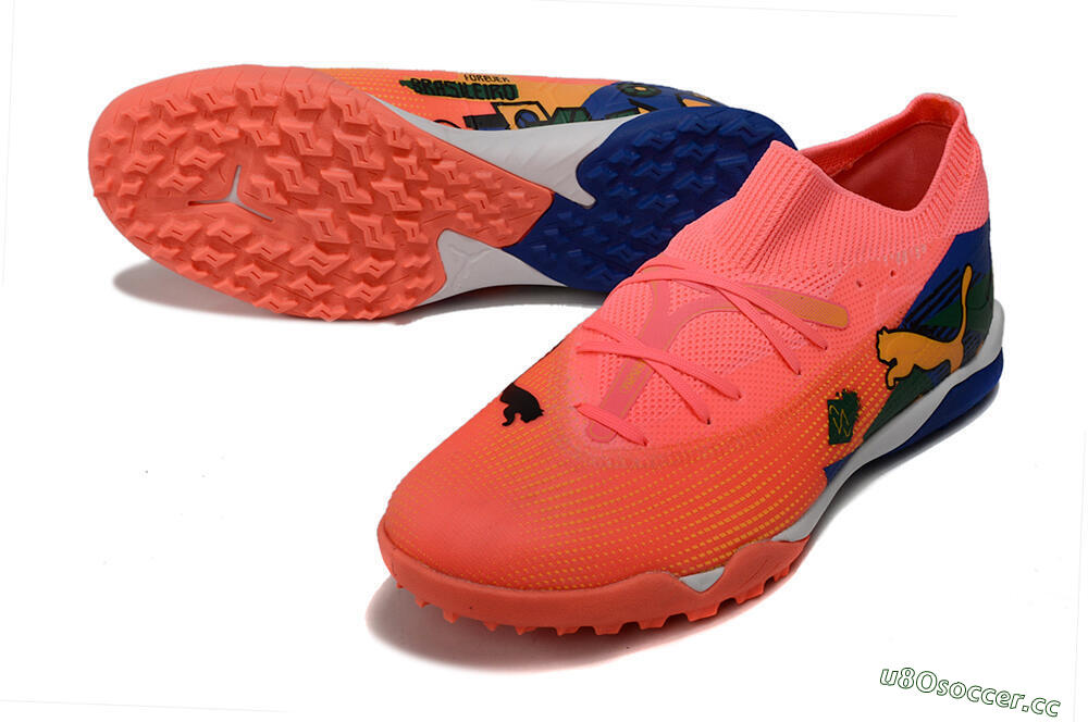 Men's Puma Future Ultimate TF Artificial Turf Low-Tops Football Shoes - Red/Yellow/Blue/Green 3