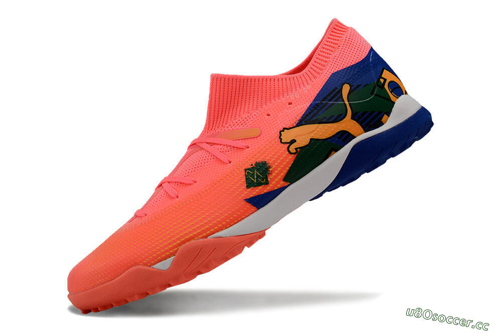 Men's Puma Future Ultimate TF Artificial Turf Low-Tops Football Shoes - Red/Yellow/Blue/Green 5