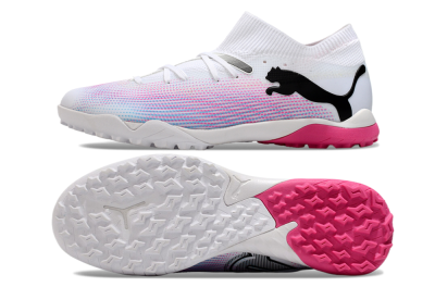 Men's Puma Future Ultimate TF Artificial Turf Low-Tops Football Shoes - White/Pink/Blue/Black