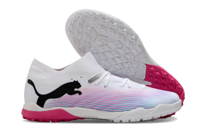 Men's Puma Future Ultimate TF Artificial Turf Low-Tops Football Shoes - White/Pink/Blue/Black