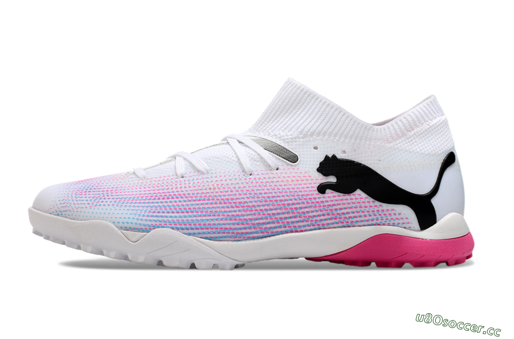 Men's Puma Future Ultimate TF Artificial Turf Low-Tops Football Shoes - White/Pink/Blue/Black 0