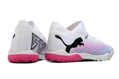 Men's Puma Future Ultimate TF Artificial Turf Low-Tops Football Shoes - White/Pink/Blue/Black