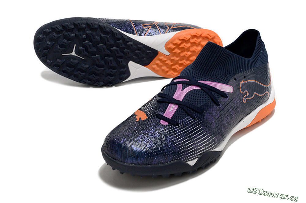 Men's Puma Future Ultimate TF Artificial Turf Low-Tops Football Shoes - Blue/Purple/Pink 3