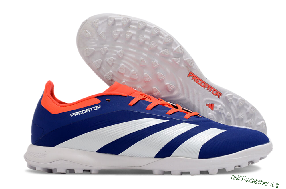 Unisex Adidas Predator 24 Elite TF Artificial Turf Low-Tops Football Shoes - Blue/White/Red 2