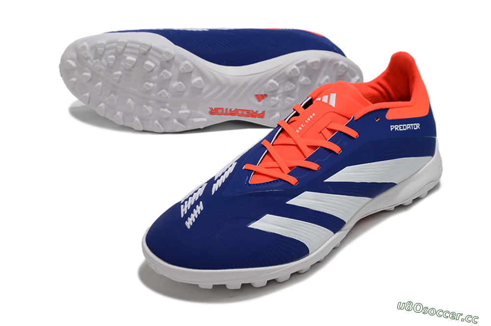 Unisex Adidas Predator 24 Elite TF Artificial Turf Low-Tops Football Shoes - Blue/White/Red 3