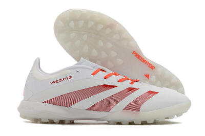 Unisex Adidas Predator 24 Elite TF Artificial Turf Low-Tops Football Shoes - White/Red