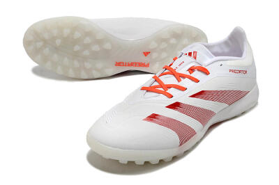 Unisex Adidas Predator 24 Elite TF Artificial Turf Low-Tops Football Shoes - White/Red