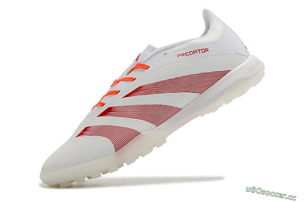 Unisex Adidas Predator 24 Elite TF Artificial Turf Low-Tops Football Shoes - White/Red 5