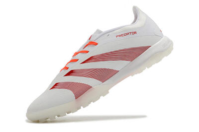 Unisex Adidas Predator 24 Elite TF Artificial Turf Low-Tops Football Shoes - White/Red