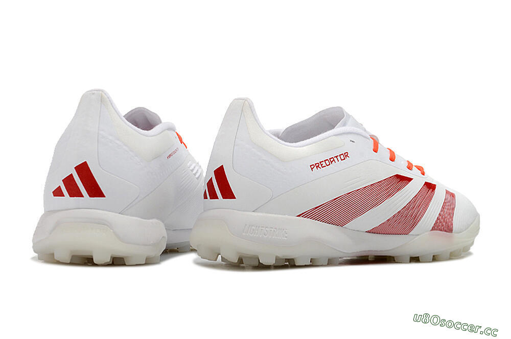 Unisex Adidas Predator 24 Elite TF Artificial Turf Low-Tops Football Shoes - White/Red 6