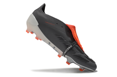 Men's Adidas Predator Elite Foldover Tongue FG Firm Ground Low-Tops Football Boots - Grey/Red/White