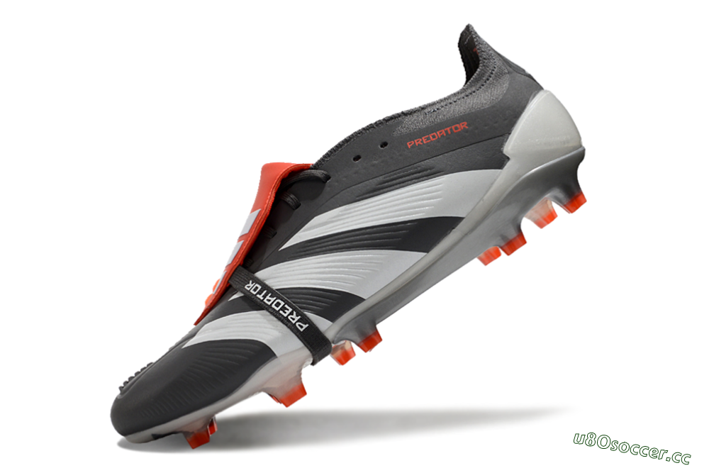 Men's Adidas Predator Elite Foldover Tongue FG Firm Ground Low-Tops Football Boots - Grey/Red/White 5
