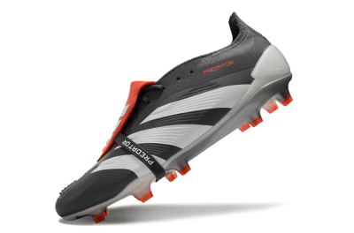 Men's Adidas Predator Elite Foldover Tongue FG Firm Ground Low-Tops Football Boots - Grey/Red/White