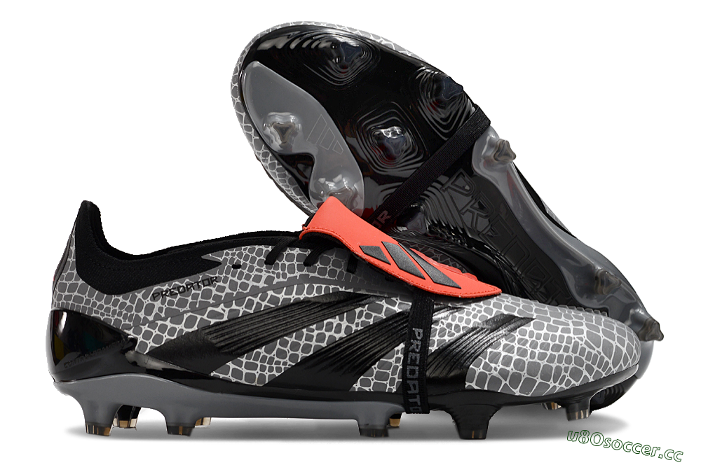 Men's Adidas Predator Elite Foldover Tongue FG Firm Ground Low-Tops Football Boots - Silver/Black/Red 2