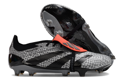 Men's Adidas Predator Elite Foldover Tongue FG Firm Ground Low-Tops Football Boots - Silver/Black/Red