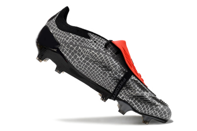 Men's Adidas Predator Elite Foldover Tongue FG Firm Ground Low-Tops Football Boots - Silver/Black/Red