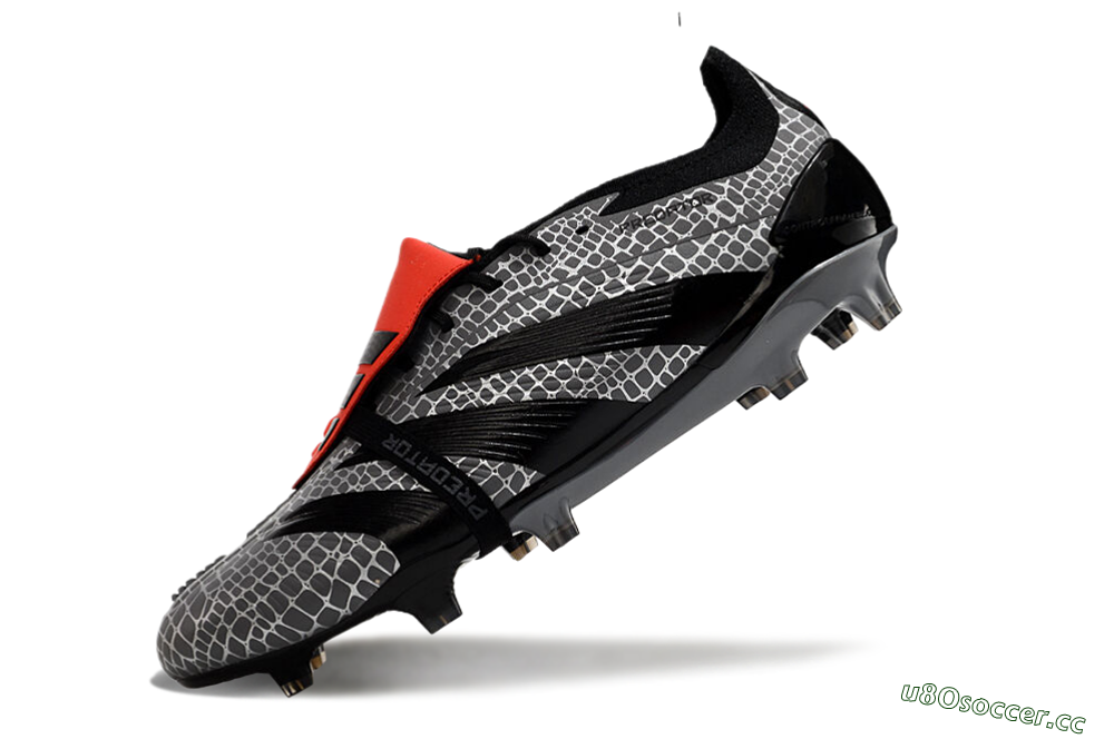 Men's Adidas Predator Elite Foldover Tongue FG Firm Ground Low-Tops Football Boots - Silver/Black/Red 5
