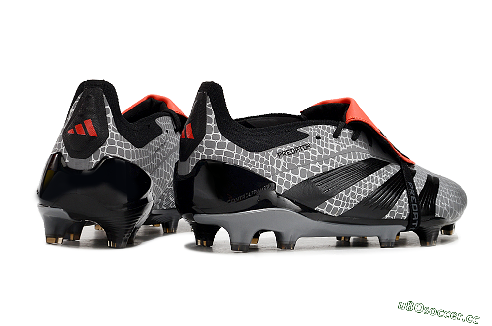 Men's Adidas Predator Elite Foldover Tongue FG Firm Ground Low-Tops Football Boots - Silver/Black/Red 6