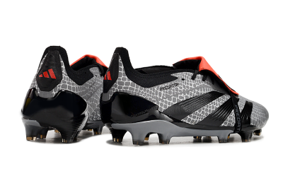 Men's Adidas Predator Elite Foldover Tongue FG Firm Ground Low-Tops Football Boots - Silver/Black/Red