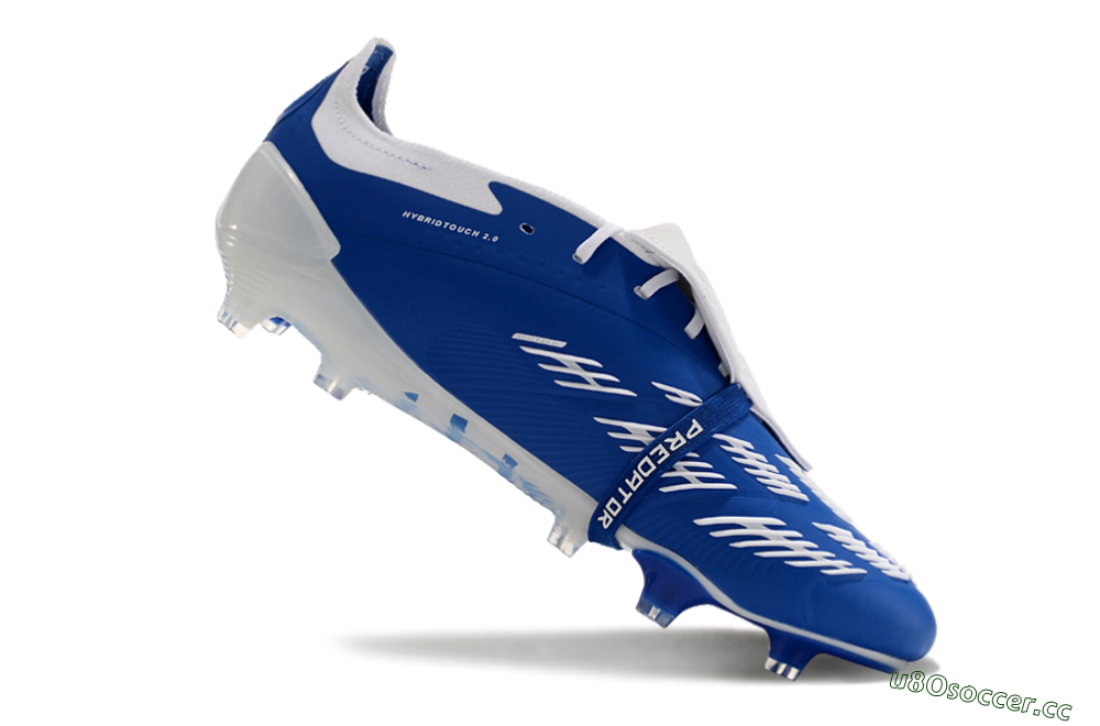 Men's Adidas Predator Elite Foldover Tongue FG Firm Ground Low-Tops Football Boots - Blue/white/Beige 4