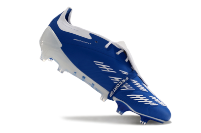 Men's Adidas Predator Elite Foldover Tongue FG Firm Ground Low-Tops Football Boots - Blue/white/Beige