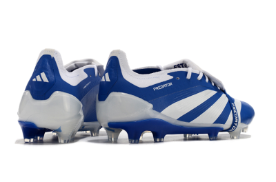 Men's Adidas Predator Elite Foldover Tongue FG Firm Ground Low-Tops Football Boots - Blue/white/Beige