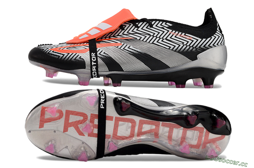 Men's Adidas Predator Accuracy+ FG Firm Ground Low-Tops Football Boots - White/Red/Silver 1