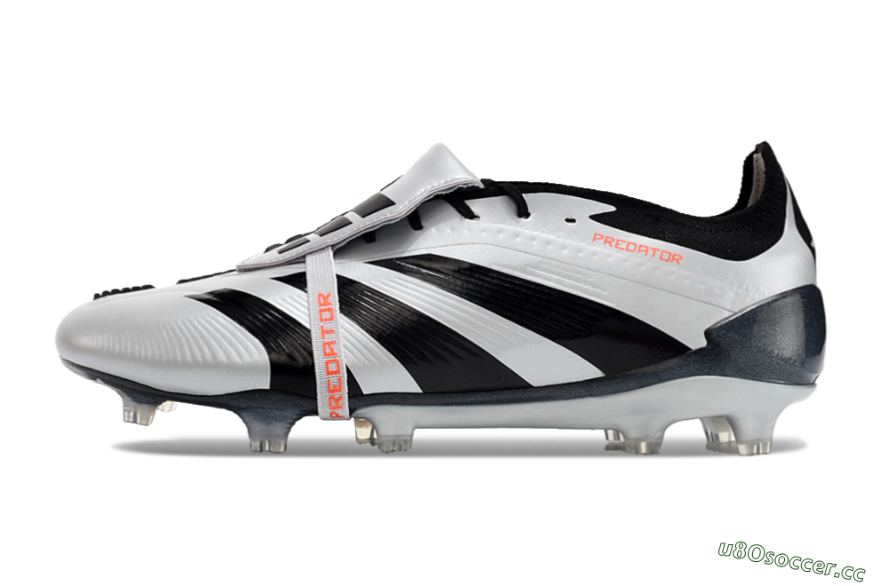 Men's Adidas Predator Elite Foldover Tongue FG Firm Ground Low-Tops Football Boots - Silver/Black/Red 0