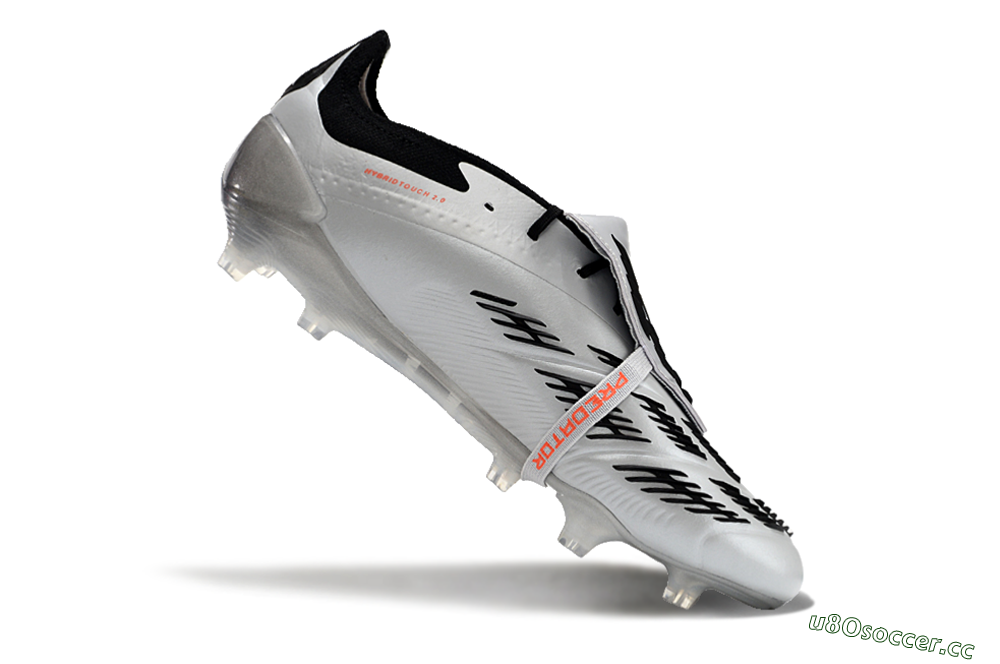 Men's Adidas Predator Elite Foldover Tongue FG Firm Ground Low-Tops Football Boots - Silver/Black/Red 4
