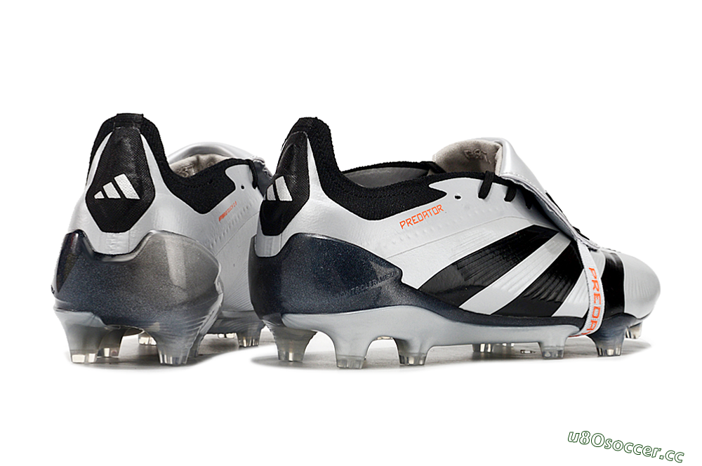 Men's Adidas Predator Elite Foldover Tongue FG Firm Ground Low-Tops Football Boots - Silver/Black/Red 6