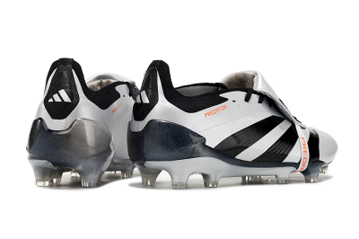 Men's Adidas Predator Elite Foldover Tongue FG Firm Ground Low-Tops Football Boots - Silver/Black/Red