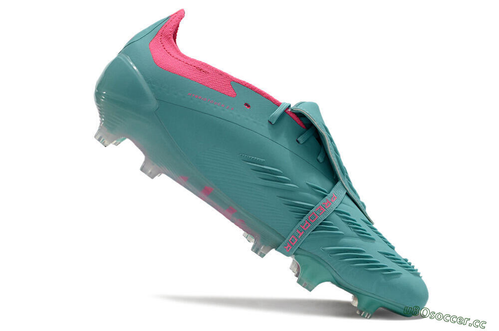 Unisex Adidas Predator Elite Foldover Tongue FG Firm Ground Low-Tops Football Boots - Jade/Red/Pink 4