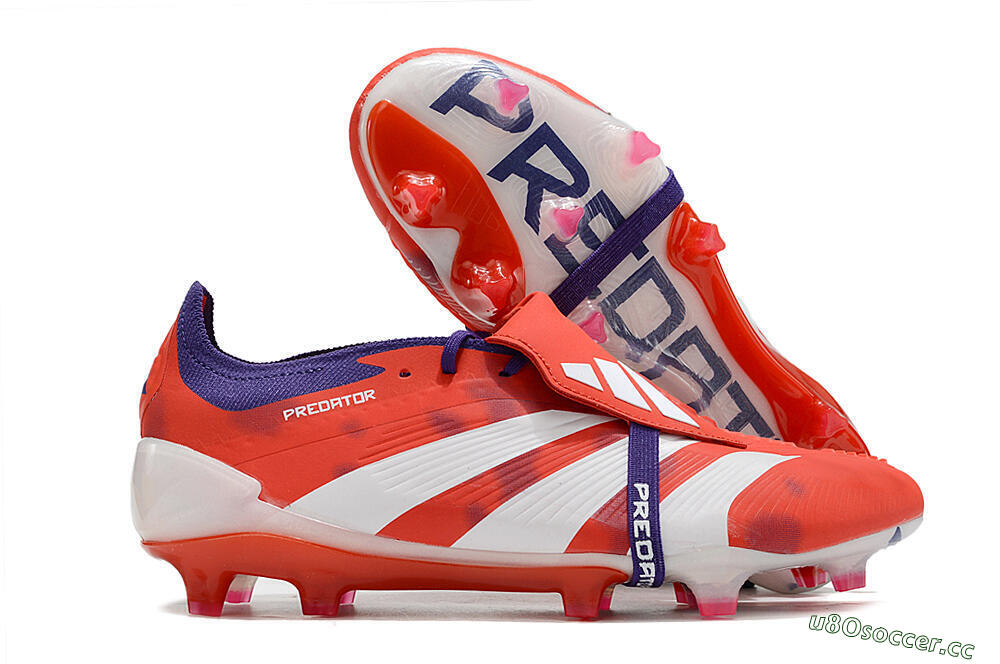 Men's Adidas Predator Elite Foldover Tongue FG Firm Ground Low-Tops Football Boots - Red/White/Black 2