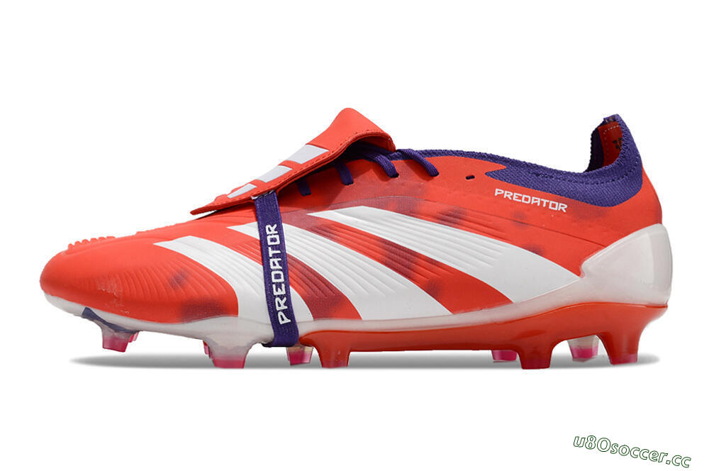 Men's Adidas Predator Elite Foldover Tongue FG Firm Ground Low-Tops Football Boots - Red/White/Black 0