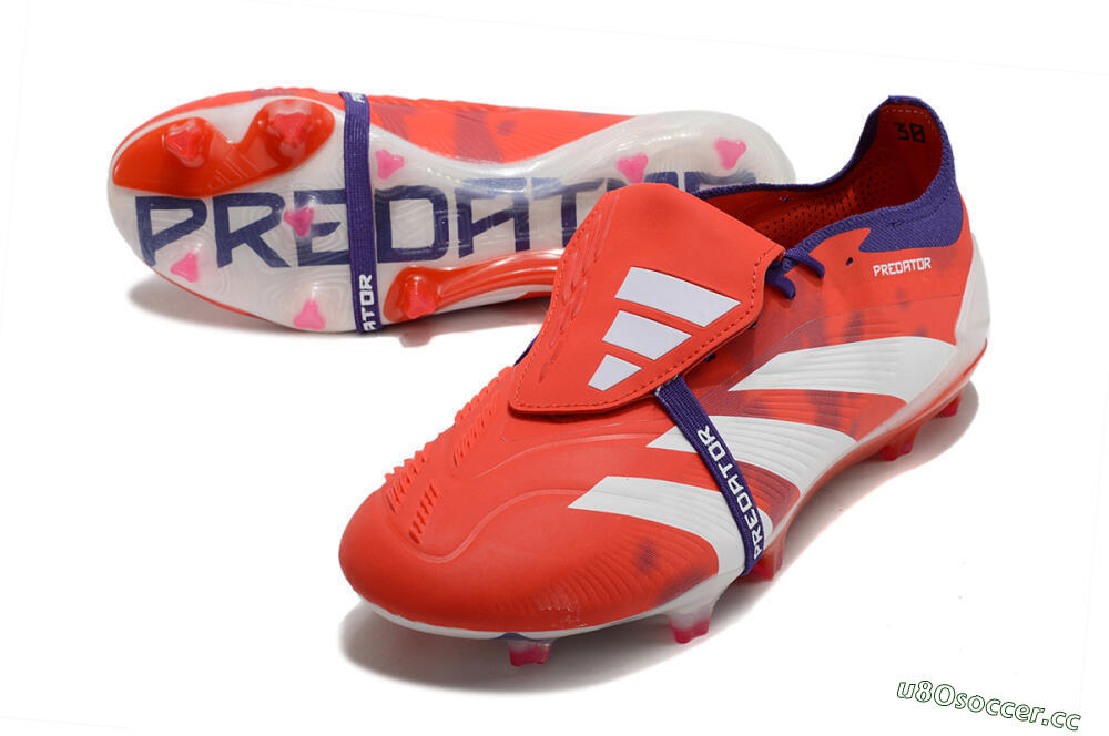 Men's Adidas Predator Elite Foldover Tongue FG Firm Ground Low-Tops Football Boots - Red/White/Black 3