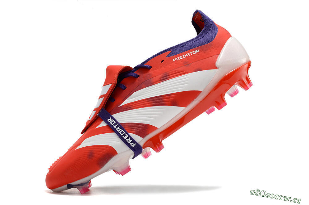 Men's Adidas Predator Elite Foldover Tongue FG Firm Ground Low-Tops Football Boots - Red/White/Black 5
