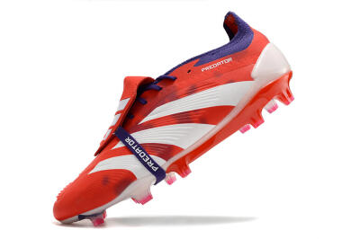 Men's Adidas Predator Elite Foldover Tongue FG Firm Ground Low-Tops Football Boots - Red/White/Black