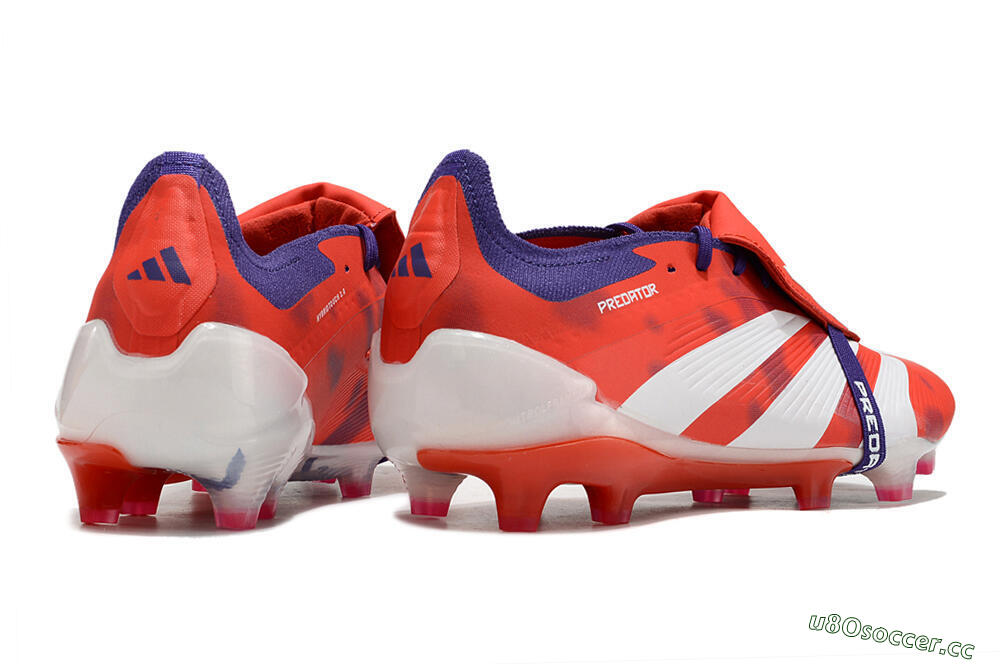 Men's Adidas Predator Elite Foldover Tongue FG Firm Ground Low-Tops Football Boots - Red/White/Black 6