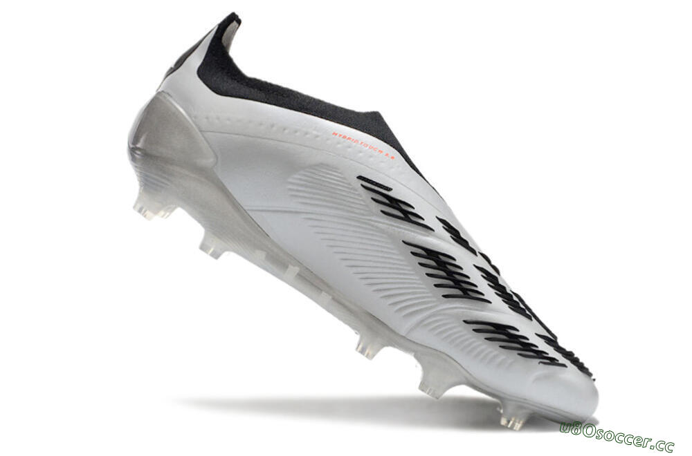 Men's Adidas Predator Accuracy+ Laceless FG Firm Ground High-Tops Football Boots - Silver/Black 4