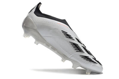 Men's Adidas Predator Accuracy+ Laceless FG Firm Ground High-Tops Football Boots - Silver/Black
