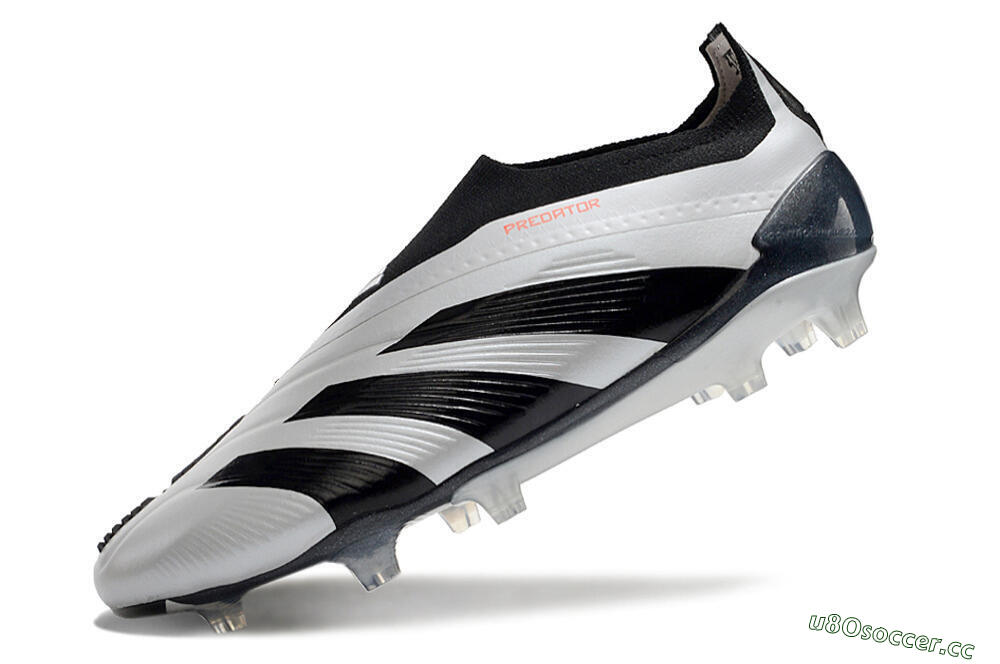 Men's Adidas Predator Accuracy+ Laceless FG Firm Ground High-Tops Football Boots - Silver/Black 5