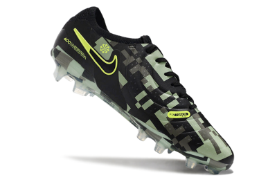 Men's Nike Tiempo Legend 10 Elite FG Firm Ground Low-Tops Football Boots - Black/Yellow/Camo